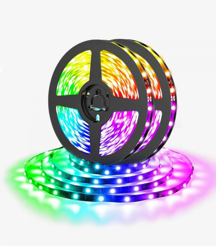 رول 5 متری LED نواری RGB برنامه پذیر 12 ولت IC دار 2811 | ارکید استور