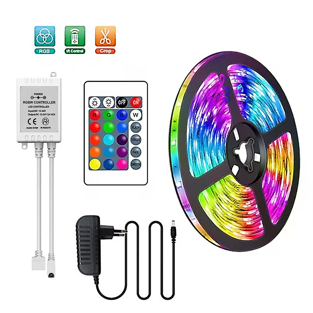 پک کامل نواری RGB به همراه کنترلر و آداپتور | ارکید استور