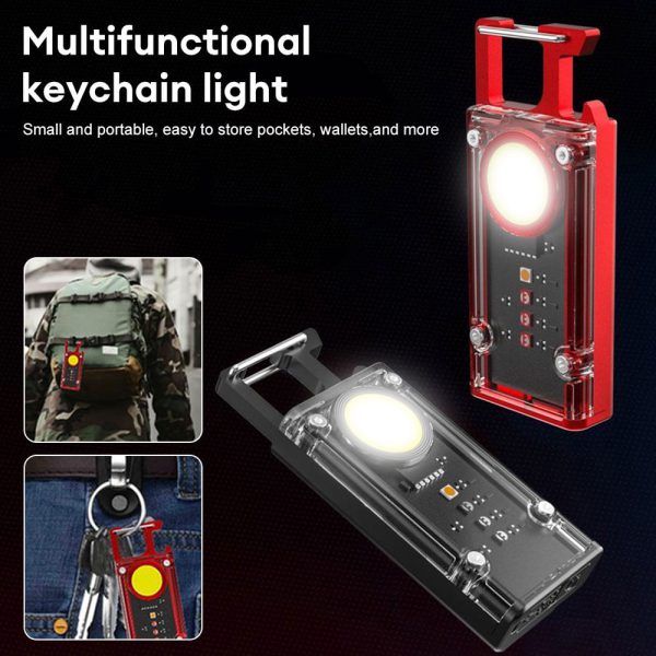 Mini LED Flashlight Keychain Light Multifunctional Portable COB Camping Flashlights U545454SB Charging Work Lights Fishing Lantern ارکید استور