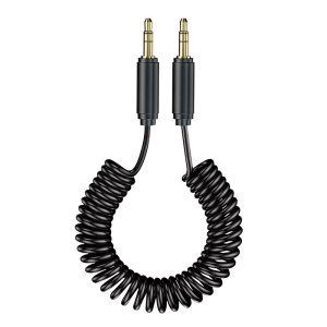 کابل AUX فنری سیلیکونی سر سوکت فلزی