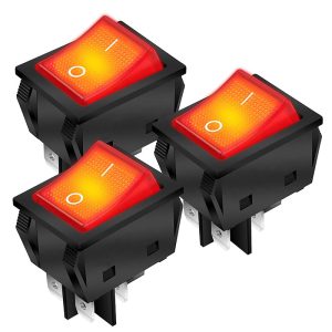 KCD4 30A 250V T85 RED ILLUMINATED ROCKER SWITCH 4949 5 1 min ارکید استور