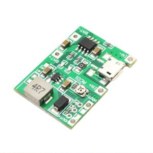 ماژول شارژ و دشارژ 2 آمپر tp4056 به همراه افزاینده با ورودی micro usb min ارکید استور