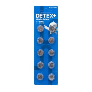 باتری سکه ای آلکالاین ag13 ورق 10 تایی مارک detex ارکید استور