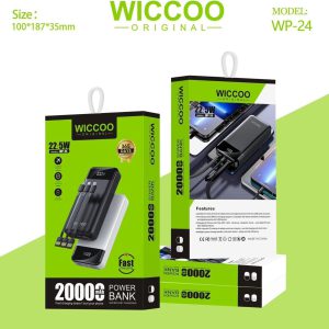 پاوربانک WICCOO مدل WP24 ظرفیت 20000 میلی آمپر
